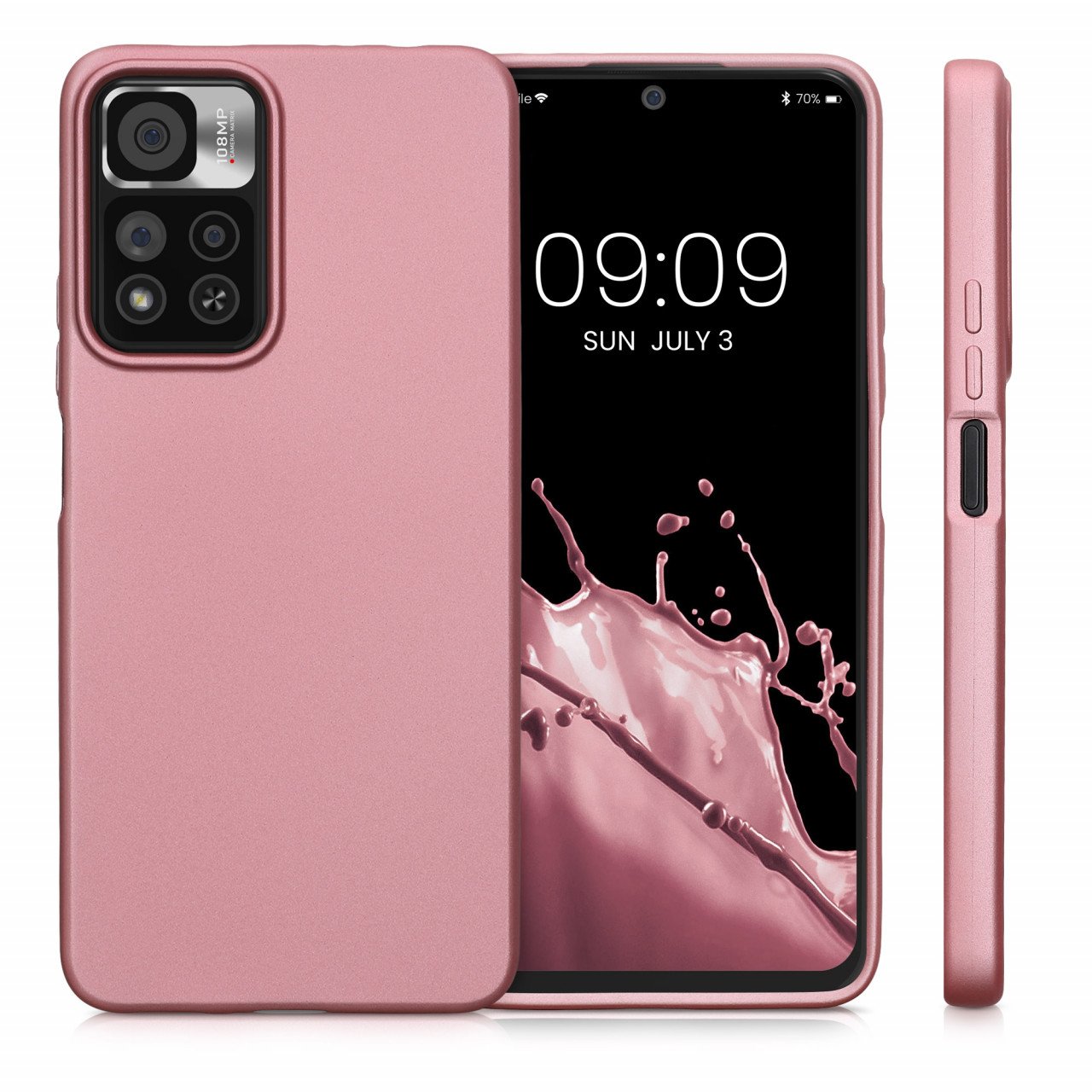 Husa Kwmobile pentru Xiaomi Redmi Note 11 Pro Plus 5G, Silicon, Rose Gold, 59142.31