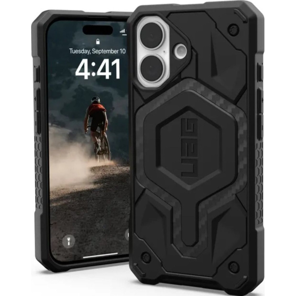 UAG Husa Monarch Series iPhone 16 Carbon Fiber