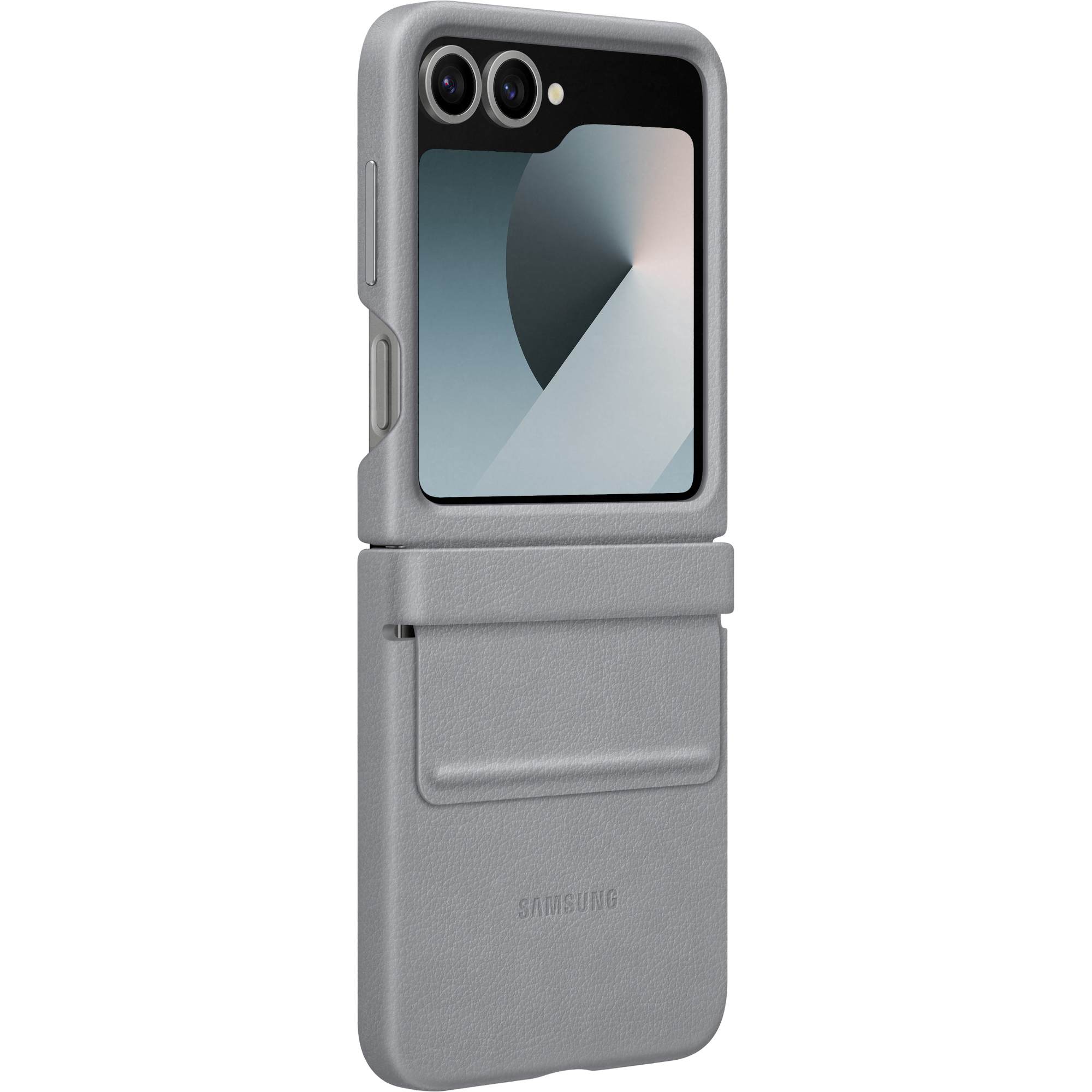 Husa Samsung Kindsuit Leather Case pentru Galaxy Z Flip 6, Gri