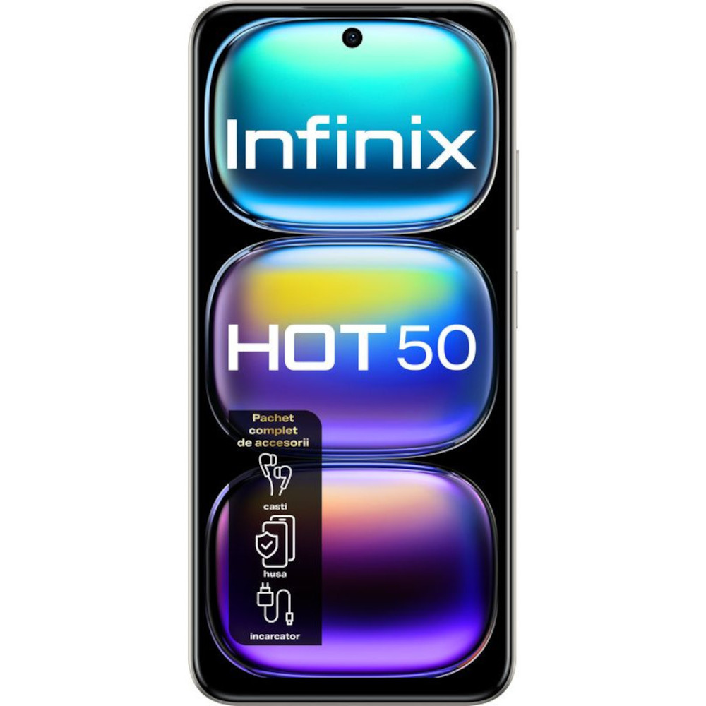 Telefon mobil Infinix Hot 50 X6882, 8GB RAM, 128GB stocare, 4G, Titanium Grey