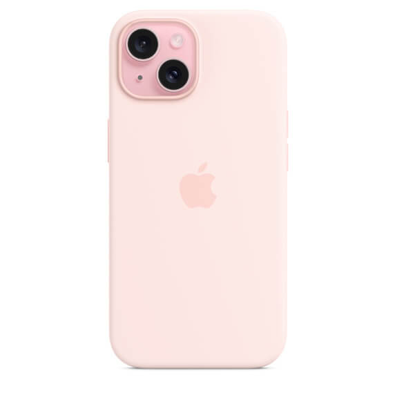 Husa de protectie Apple Silicone Case with MagSafe pentru iPhone 15 Plus, Light Pink