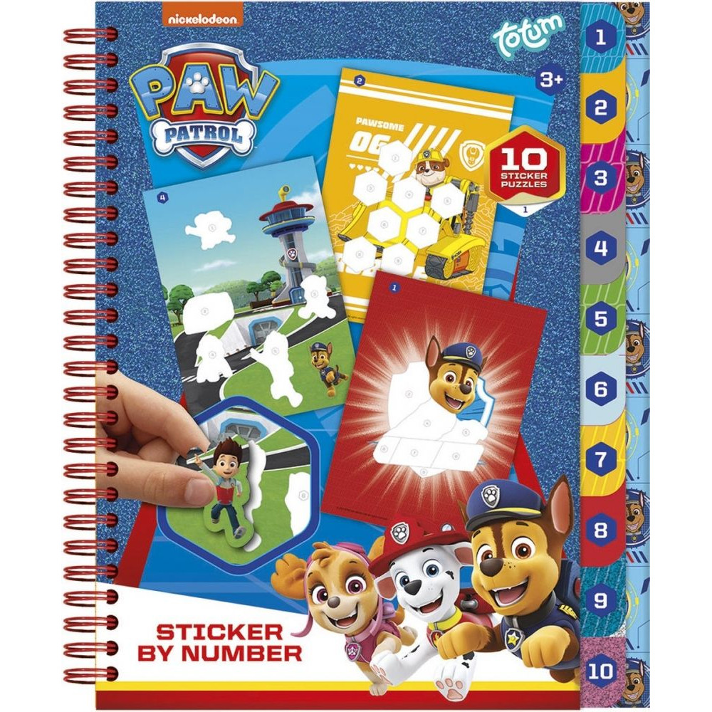 Set creativ cu abtibilduri, lipeste pe numere, Paw Patrol