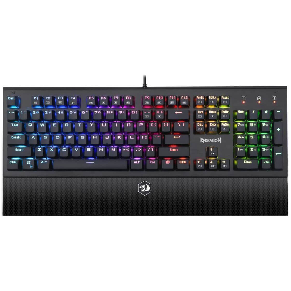 Tastatura gaming mecanica Redragon Aryaman, Iluminare RGB, Switch-uri rosii