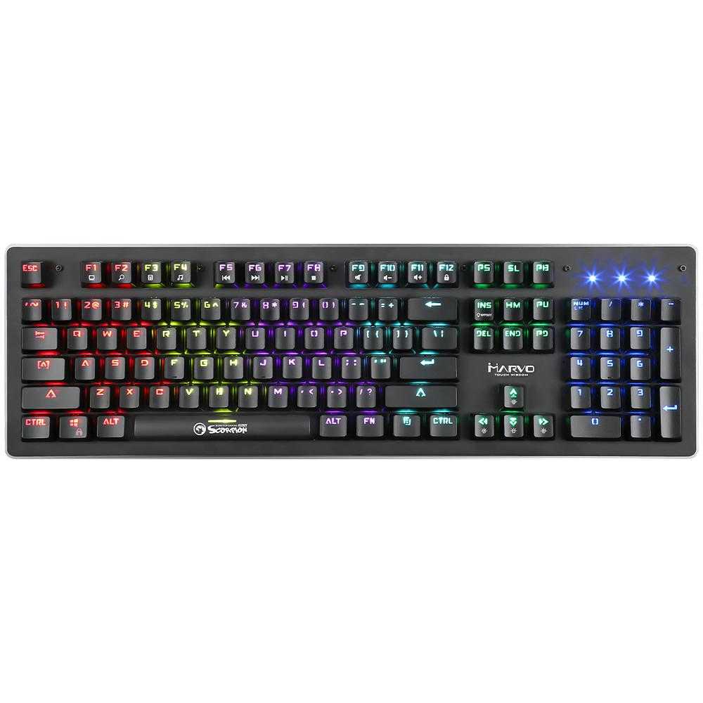 Tastatura gaming mecanica Marvo KG909, Switch-uri albastre, Negru