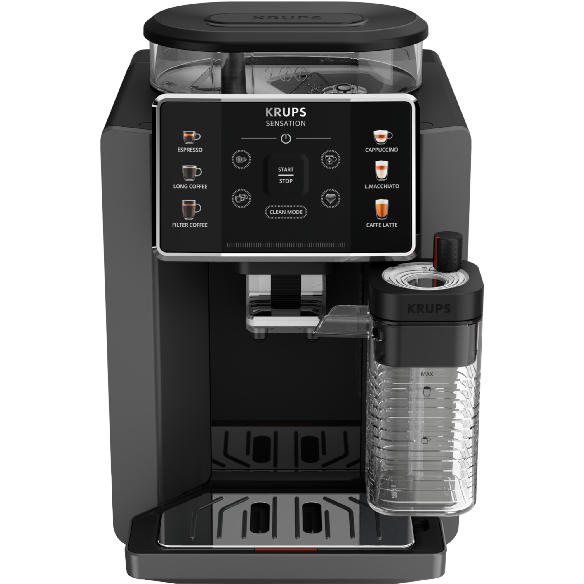 Espressor automat Krups Sensation Milk EA912HF0, 1450 W, 1.7 l, Negru