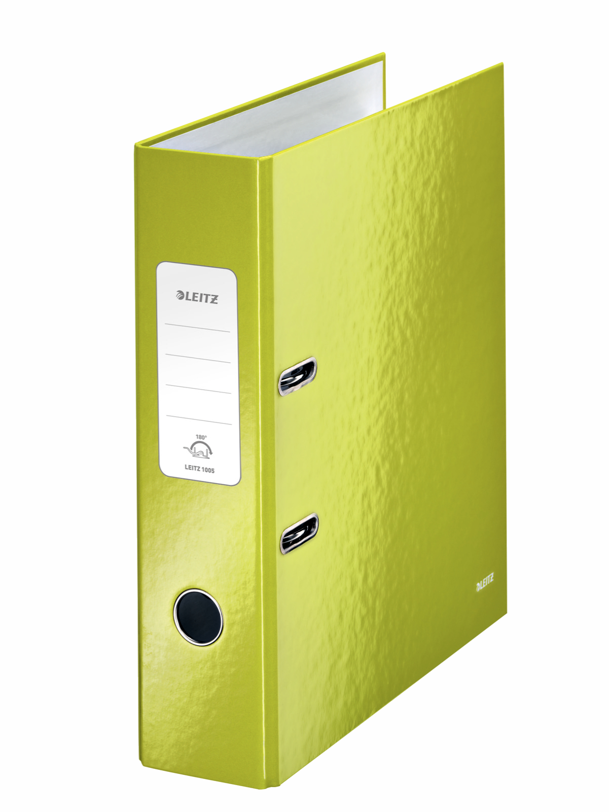 Biblioraft Leitz 180 Wow, Carton Laminat, A4, 80 Mm, Verde Metalizat