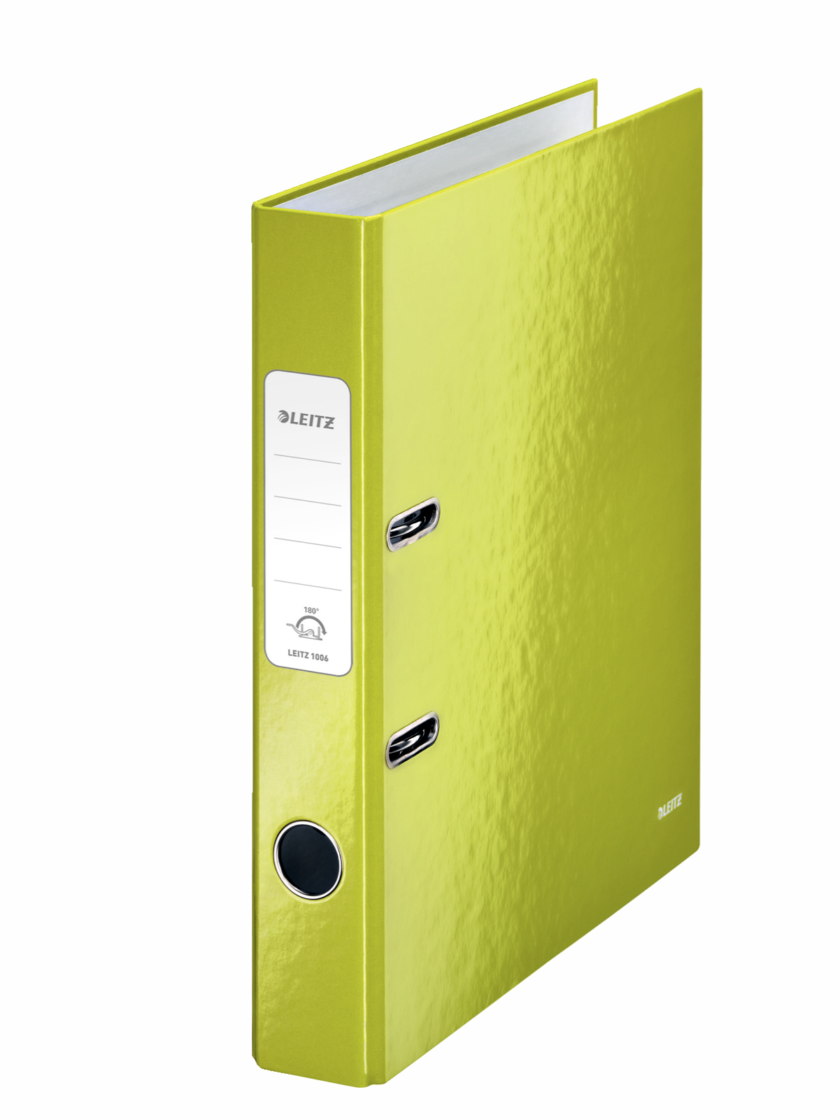 Biblioraft Leitz 180 Wow, A4, 50mm, Carton Laminat - Verde Metalizat