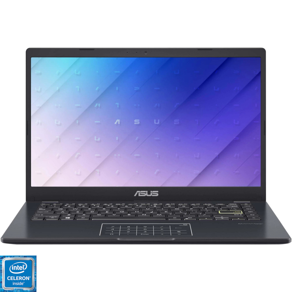 Laptop ASUS E410MA-EK1284, Intel Celeron N4020, 14" Full HD, 4GB RAM, 256GB SSD, Intel UHD Graphics 600, Free Dos, Peacock Blue