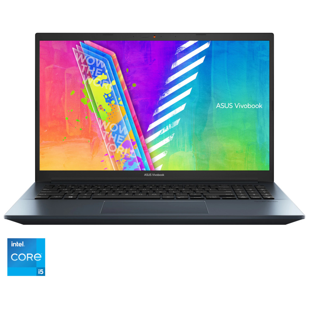 Laptop ASUS VivoBook Pro 15 K3500PH-KJ062, Intel Core i5-11300H, 15.6", Full HD, 8GB, 512GB SSD, NVIDIA GeForce GTX 1650 Max Q 4GB, Free Dos, Albastru Inchis