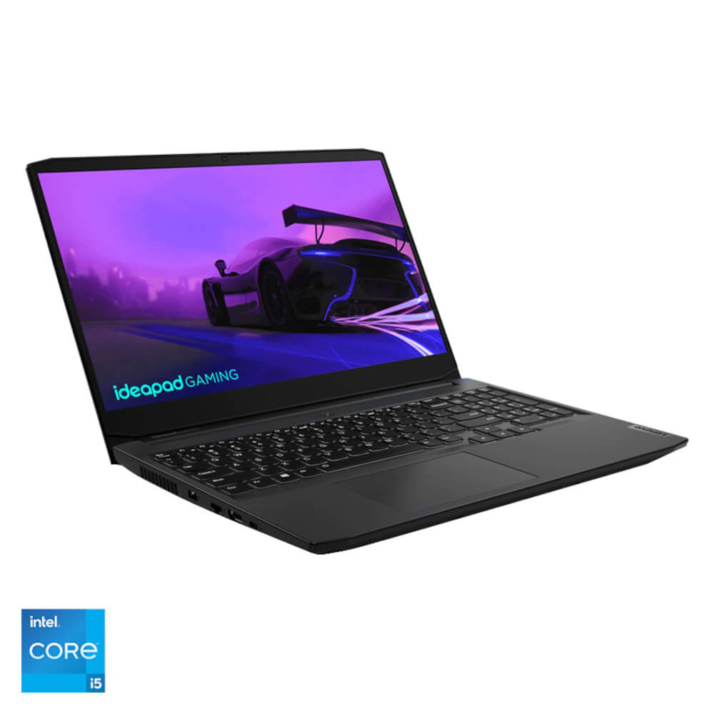 Laptop Gaming Lenovo IdeaPad 3 15IHU6, 15.6", Full HD, Intel Core i5-11320HH, 16GB RAM, 512GB SSD, NVIDIA GeForce GTX 1650, No OS, Shadow Black