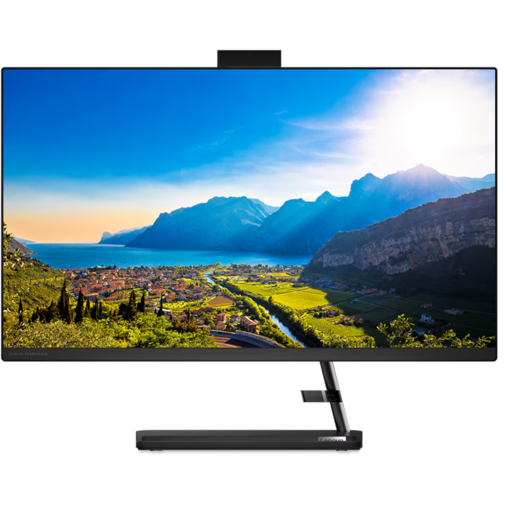 Sistem All-in-One Lenovo IdeaCentre AIO 3 27ALC6, 27", Full HD, AMD Ryzen 5 7430U, 16 GB RAM, 512 GB SSD, No OS, Negru