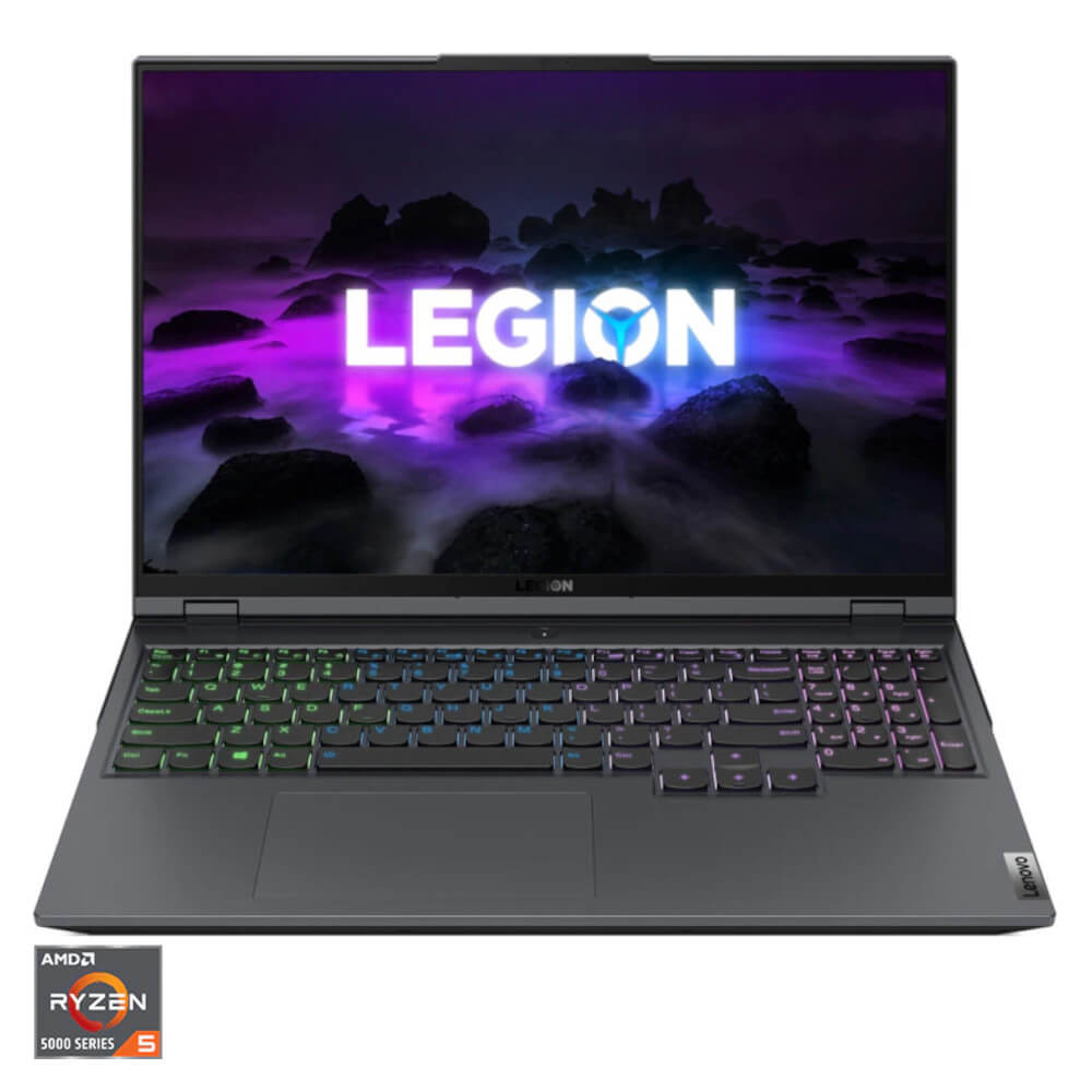 Laptop Gaming Lenovo Legion 5 Pro 16ACH6H, 16", WQXGA, AMD Ryzen 5 5600H, 16GB RAM, 512GB SSD, NVIDIA GeForce RTX 3060, No OS, Storm Grey