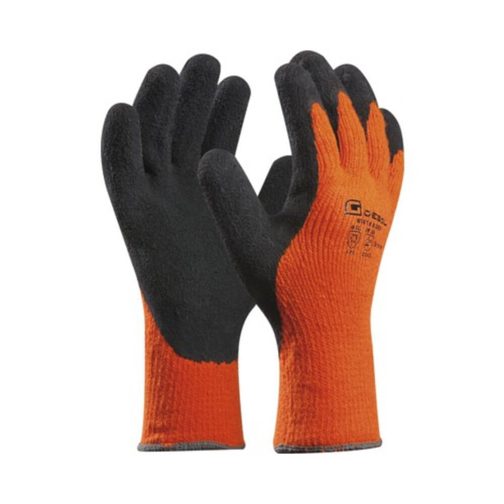 Manusi Protectie Grip Winter Eco M18, 10/XL, Fire Acrilice, Latex, Portocaliu-Negru