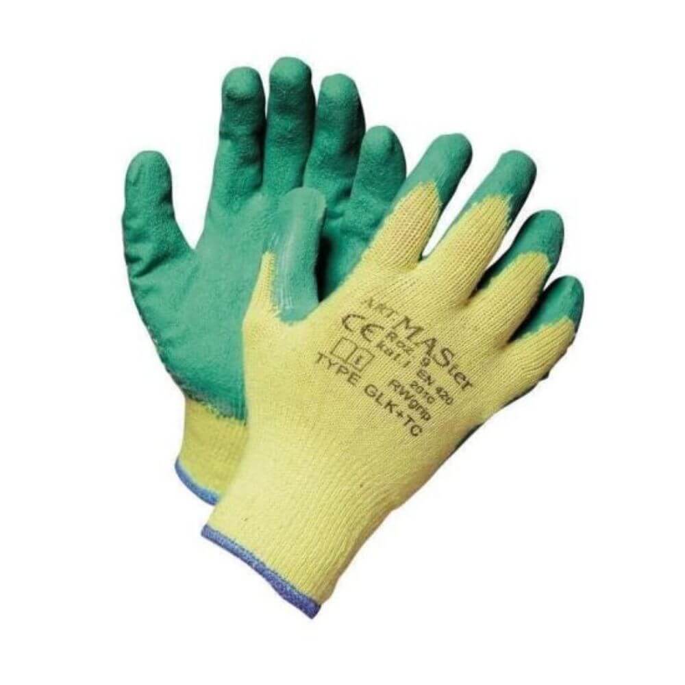 Manusi Protectie PROTEK, Latex si Bumbac, Verde-Galben