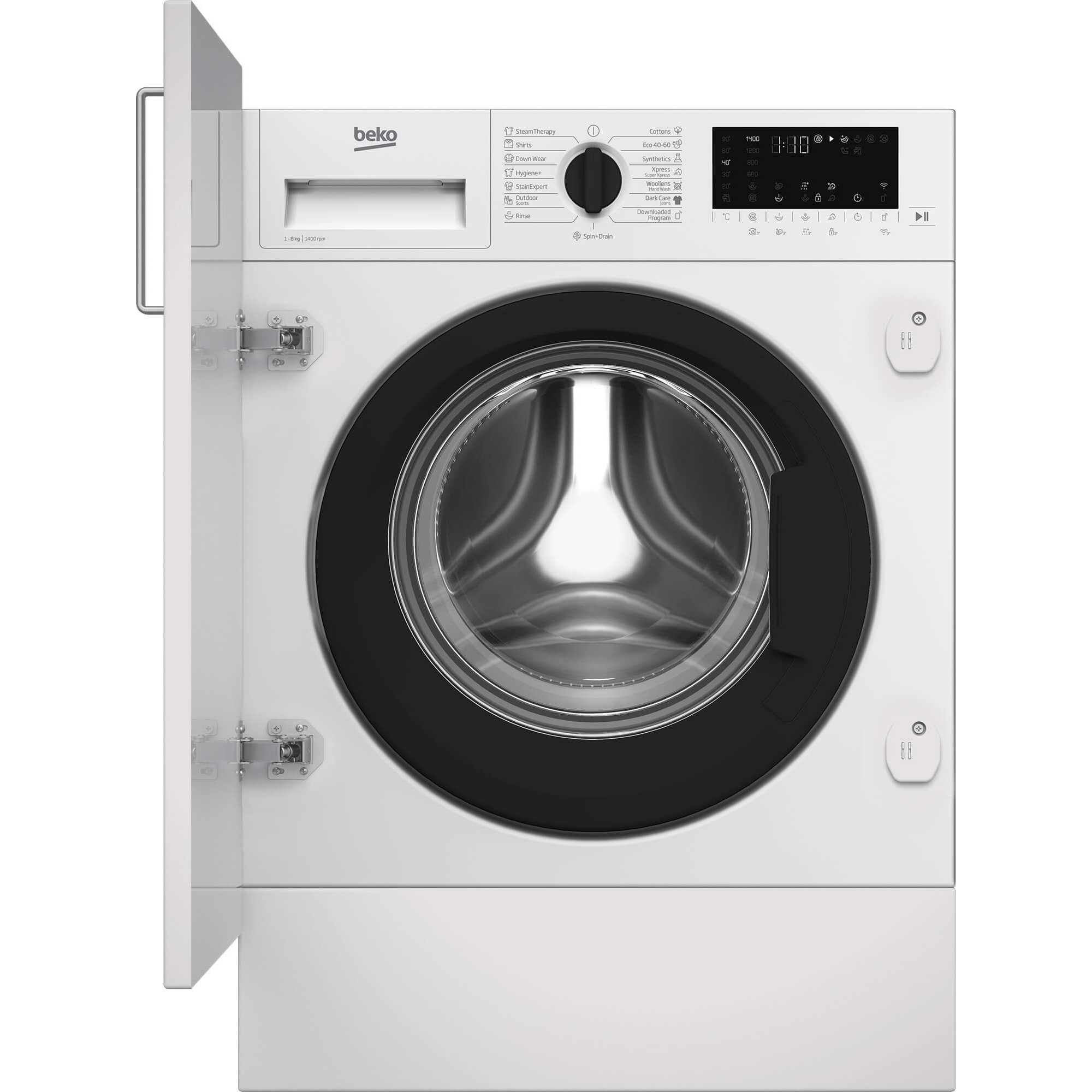 Masina de spalat rufe incorporabila Beko BI5WBT681415W, 8 kg, 1400 RPM, Alb, Remote Control, Clasa A