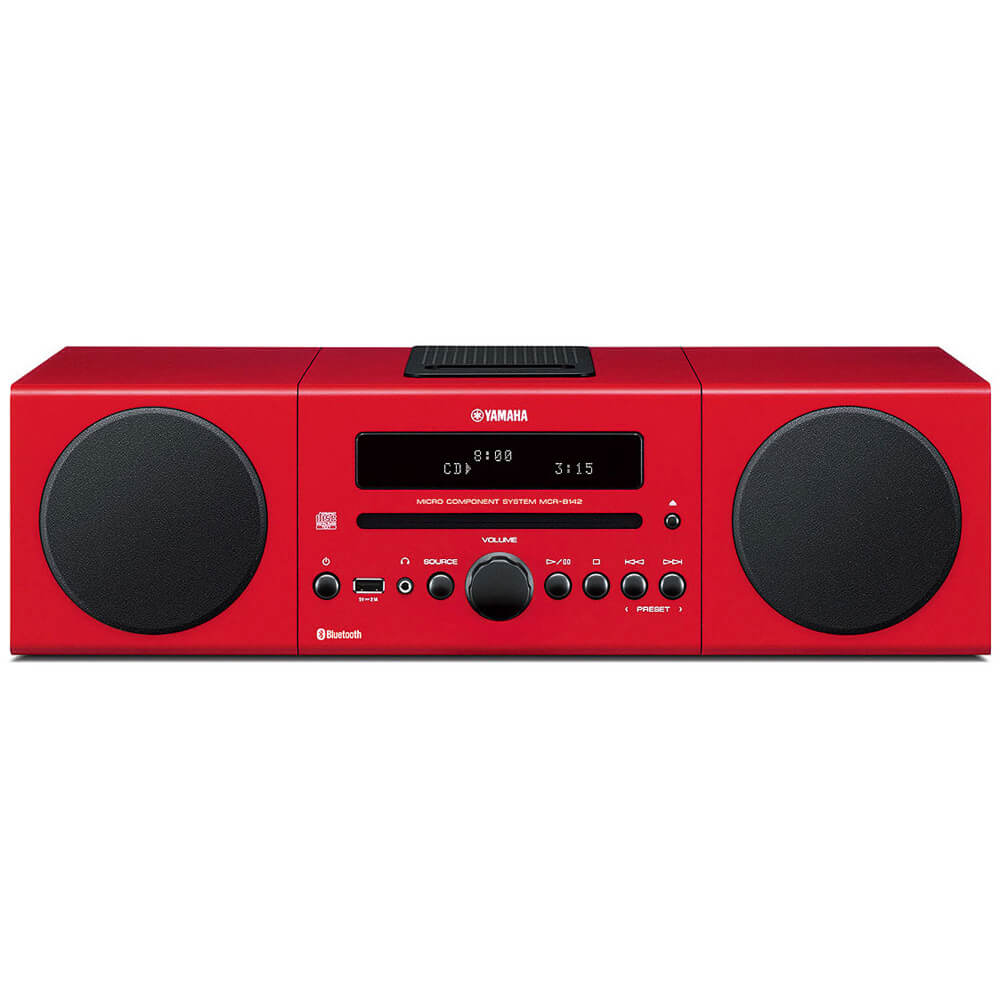 Microsistem audio Yamaha MCR-B142, Dock, Bluetooth, USB, Rosu