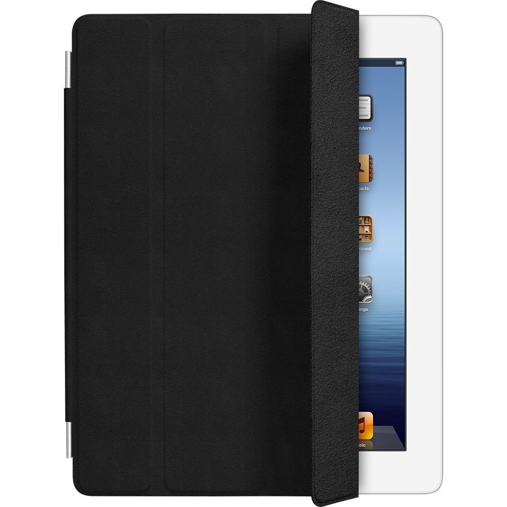 Husa Smart Cover Apple Leather MD301ZM/A pentru iPad 2, Negru