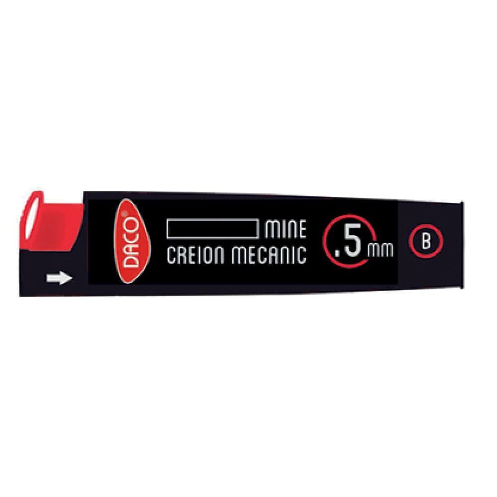 Mine Creion Mecanic DACO, B, 0.5 mm, 20 Buc/Set Rezerve Creioane Mecanice B