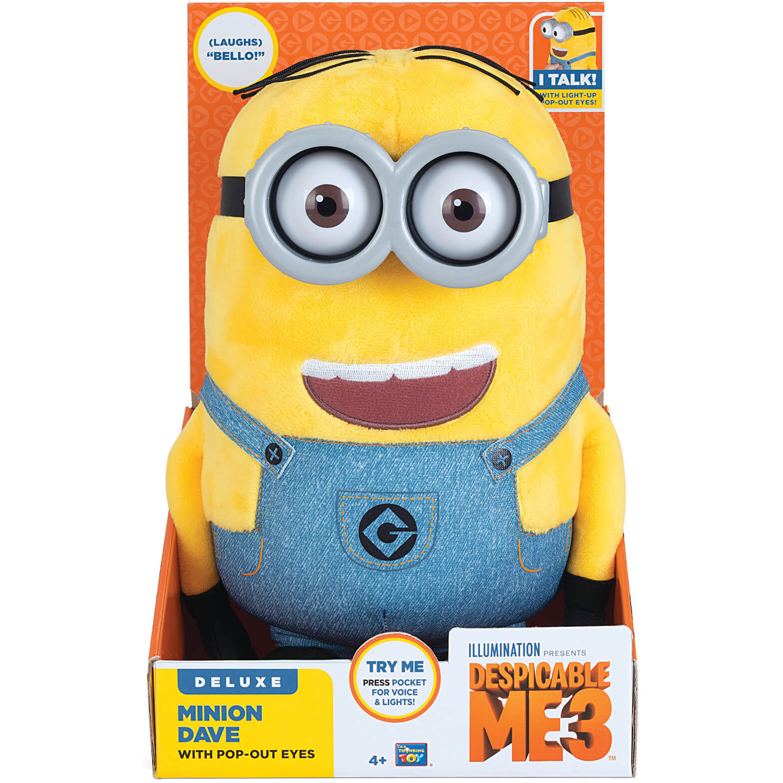 Jucarie de plus Minions Despicable Me 3 Dave cu functii, 26 cm