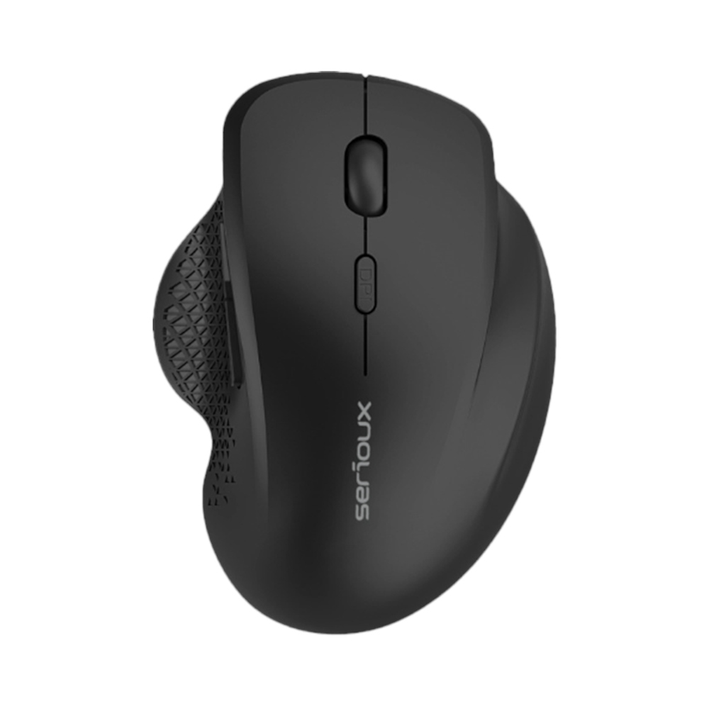 Mouse Serioux Glide 515, 1600 dpi, click silentios, ergonomic, Negru