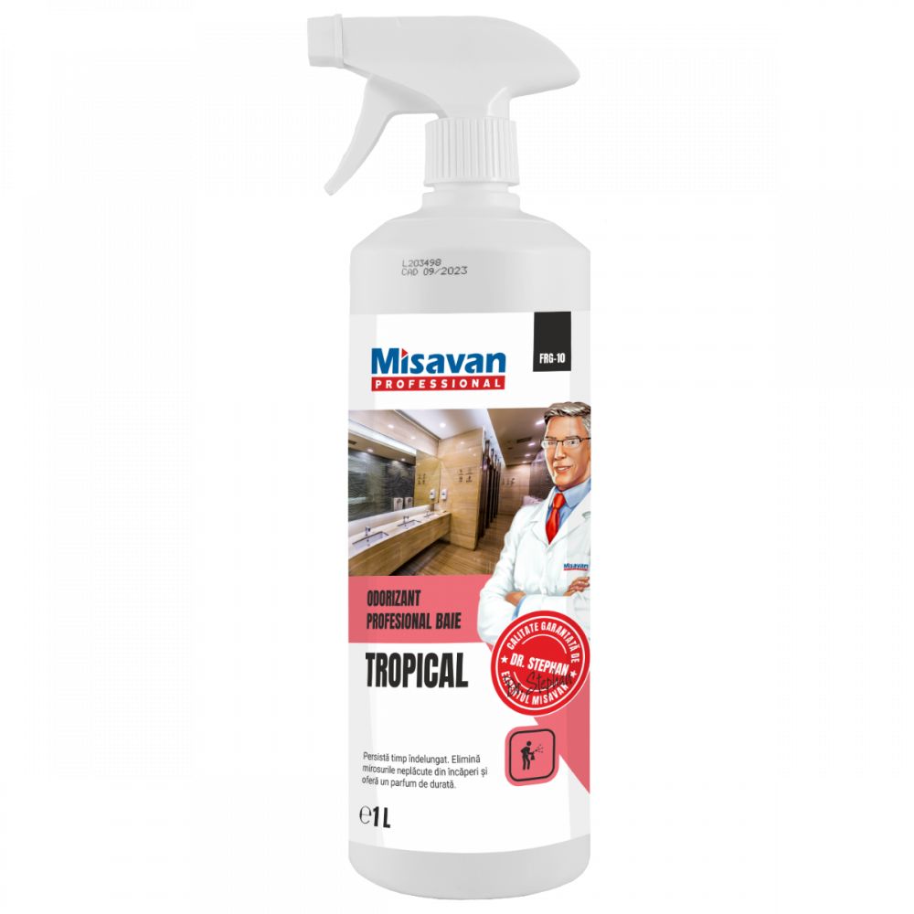 Odorizant Profesional de Baie Dr. Stephan, cu Pulverizator, Aroma Tropical, 1 L