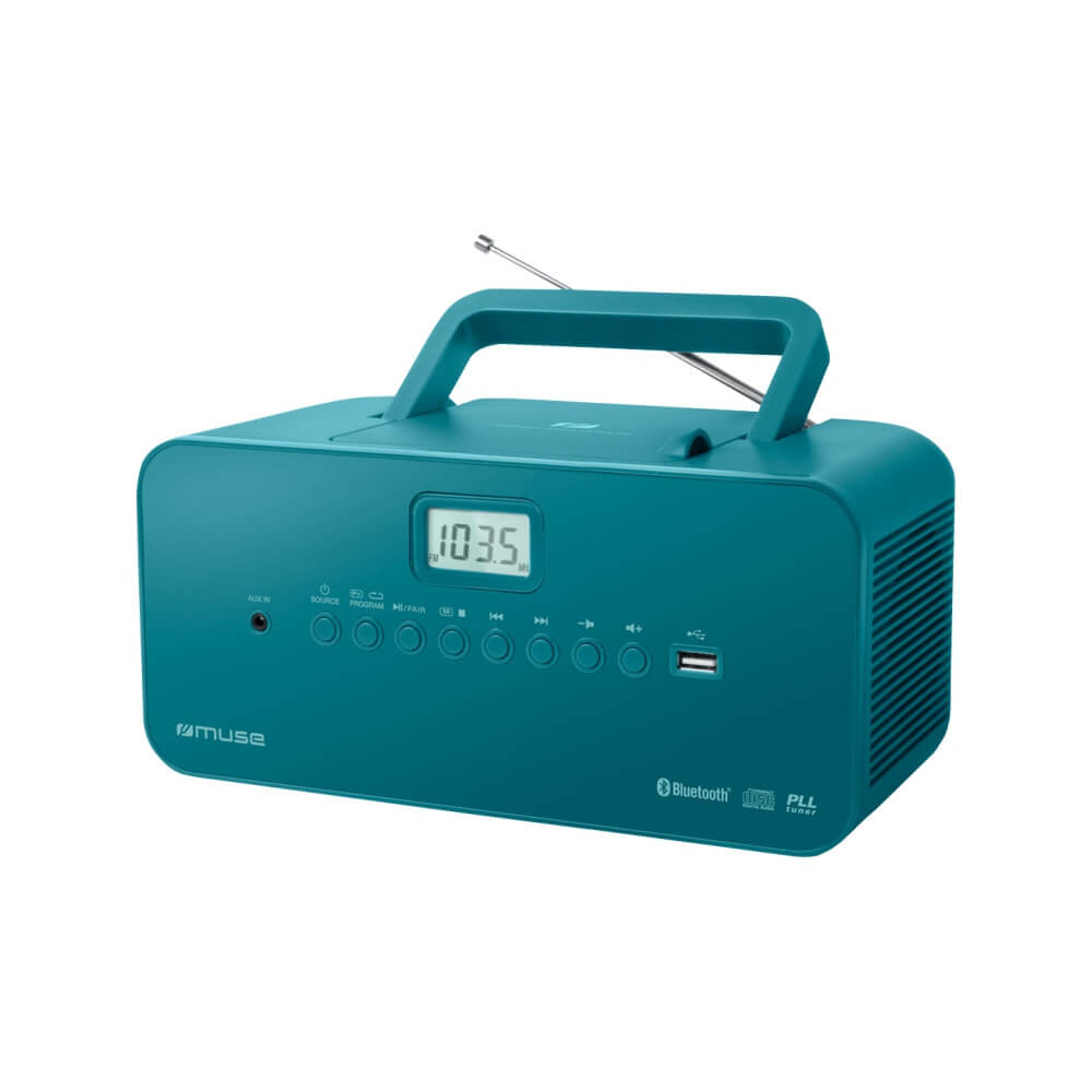 Radio CD portabil Muse M-30 BTB, Bluetooth, USB, AUX, Albastru