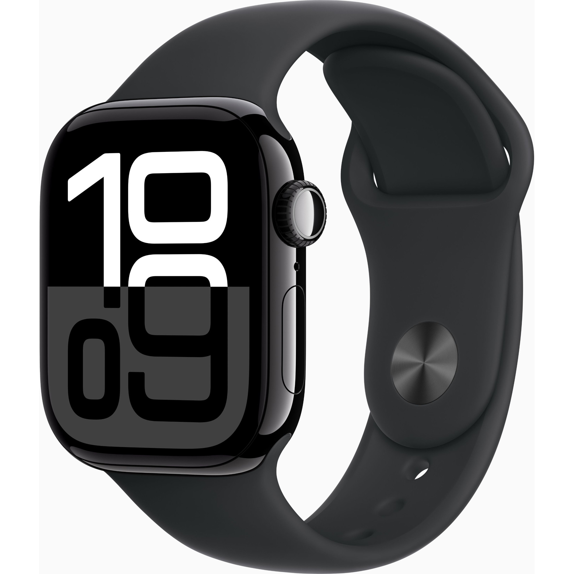 Apple Watch Series 10, GPS + Cellular, 42mm, Jet Black Aluminium Case, Black Sport Band, Marime M/L