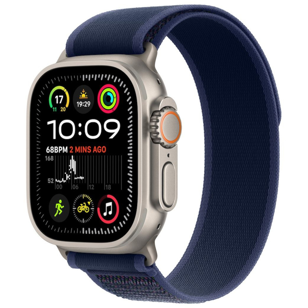 Apple Watch Ultra 2, GPS, Cellular, 49 mm, Carcasa Natural Titanium, Blue Trail Loop, S/M