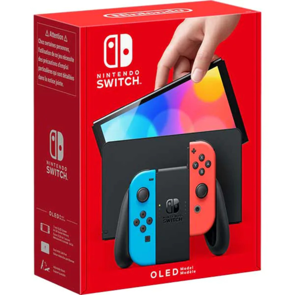 nintendo switch legend of zelda joy cons Consola Nintendo Switch OLED, Joy-Con Neon Red/Neon Blue