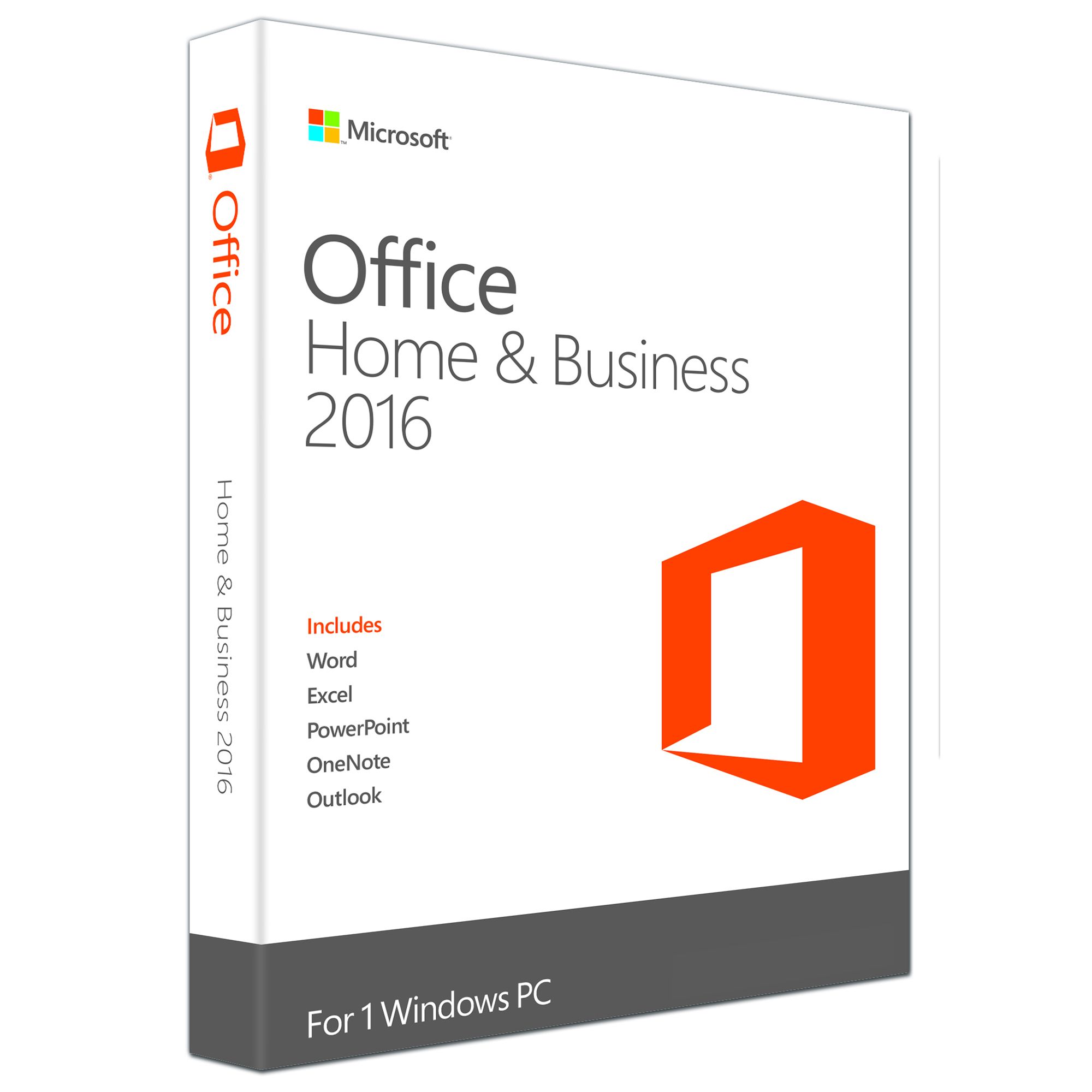 Microsoft Office 2016, Home and Business Win English, Medialess