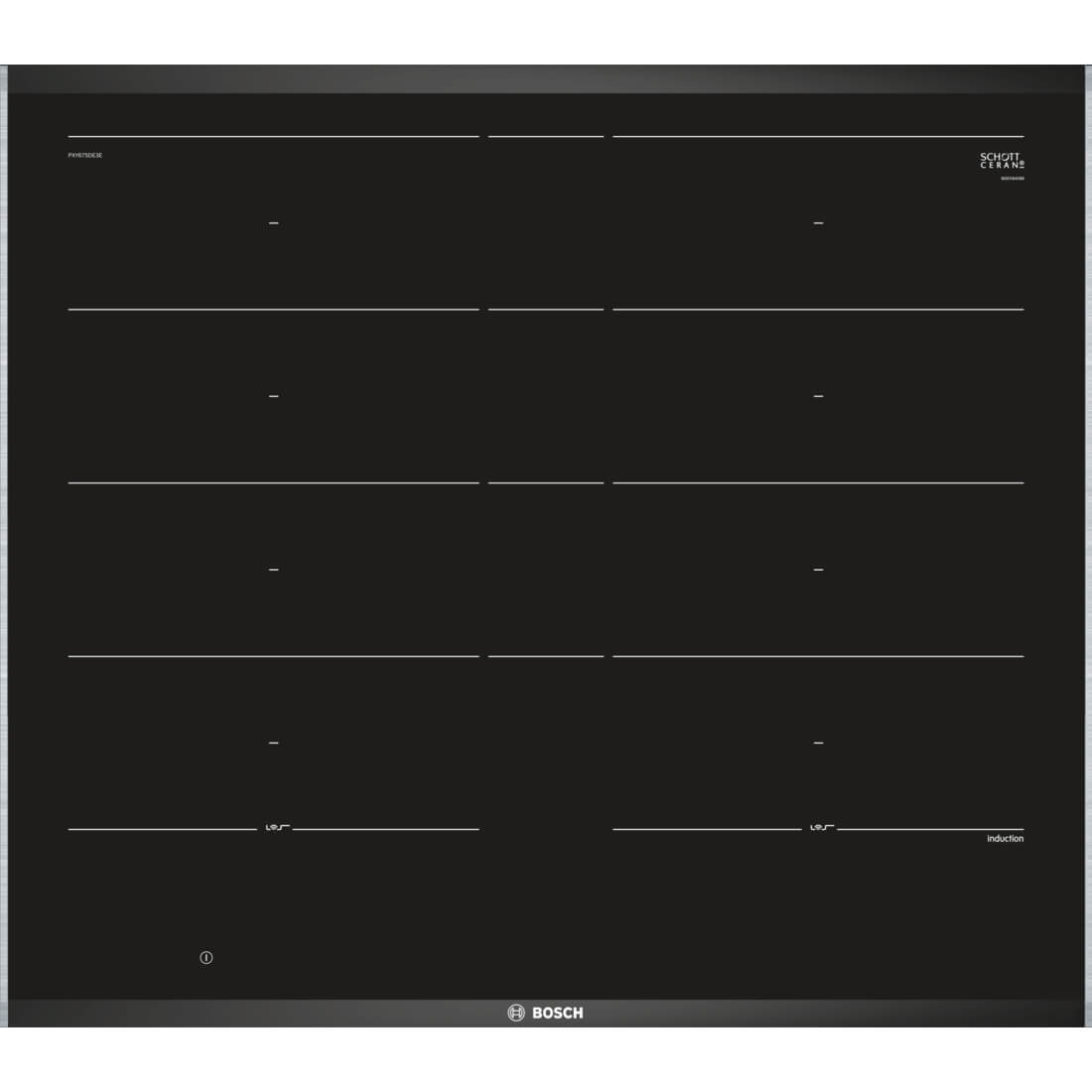 Plita incorporabila Bosch PXY675DE3E, Inductie, 4 zone gatit