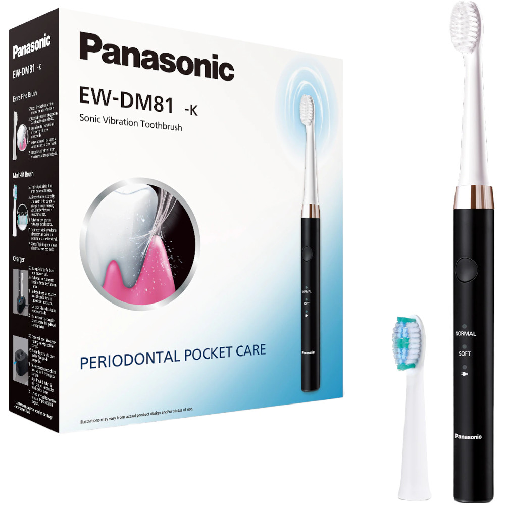 Periuta de dinti Panasonic Sonic vibration EW-DM81-K503, 31.000 oscilatii, 2 Programe, Negru