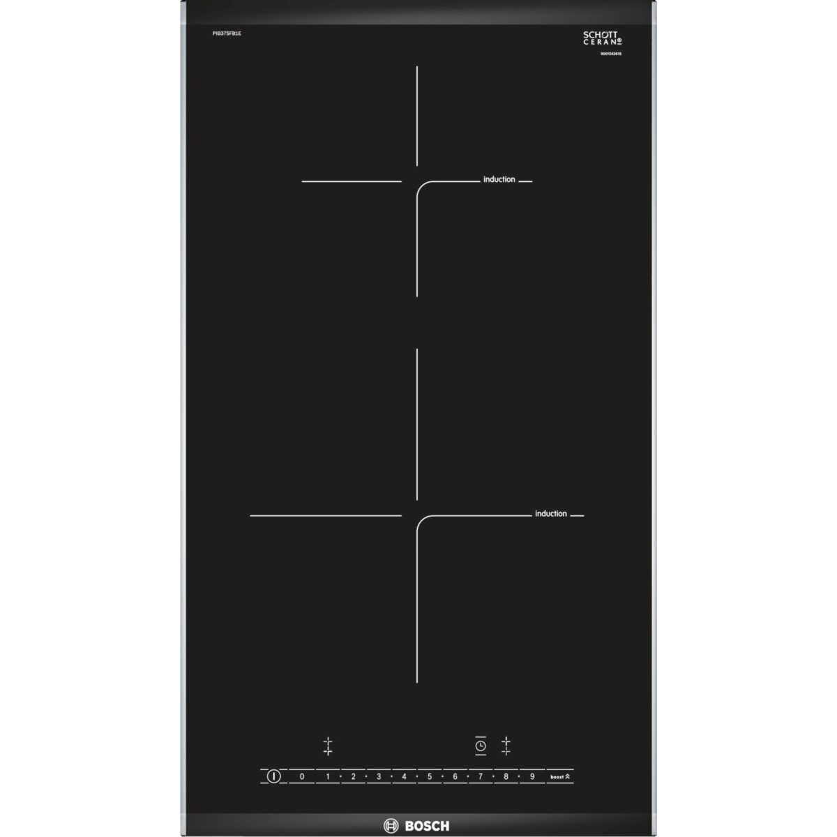 Plita incorporabila Bosch PIB375FB1E, Inductie, 2 zone de gatit