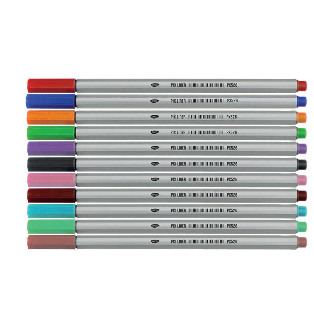 Pix Liner DACO Color, 26 Buc/Set, Varf de 0.4 mm, Corp din Plastic, Mina Multicolora