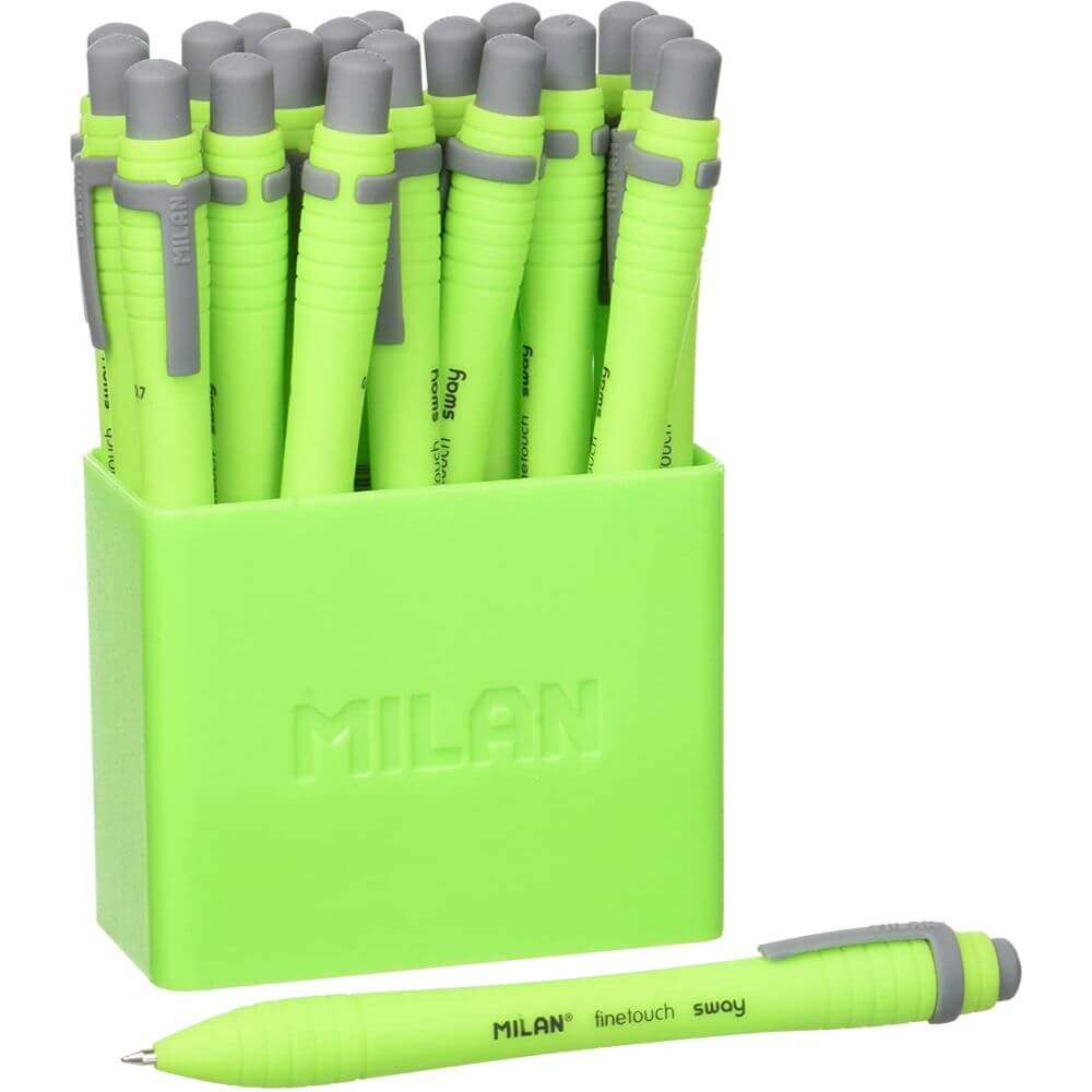 Pixuri Milan Sway Fine, Varf 0.7 mm, 19 Buc/Set, Scriere Verde