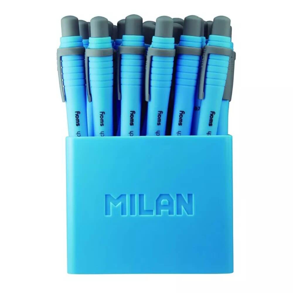 Pixuri Milan Sway Fine, Varf 0.7 mm, 40 Buc/Set, Scriere Albastra