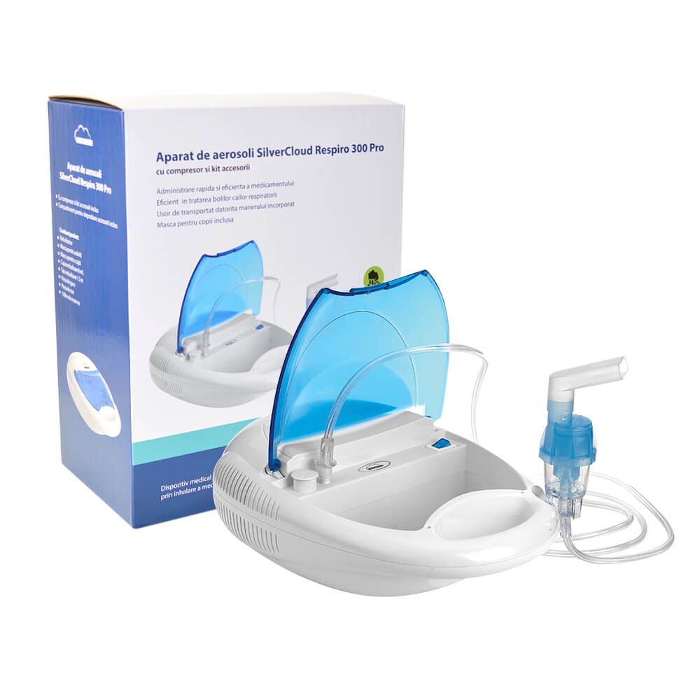 Nebulizator cu compresor PNI SilverCloud Respiro 300 Pro, Albastru