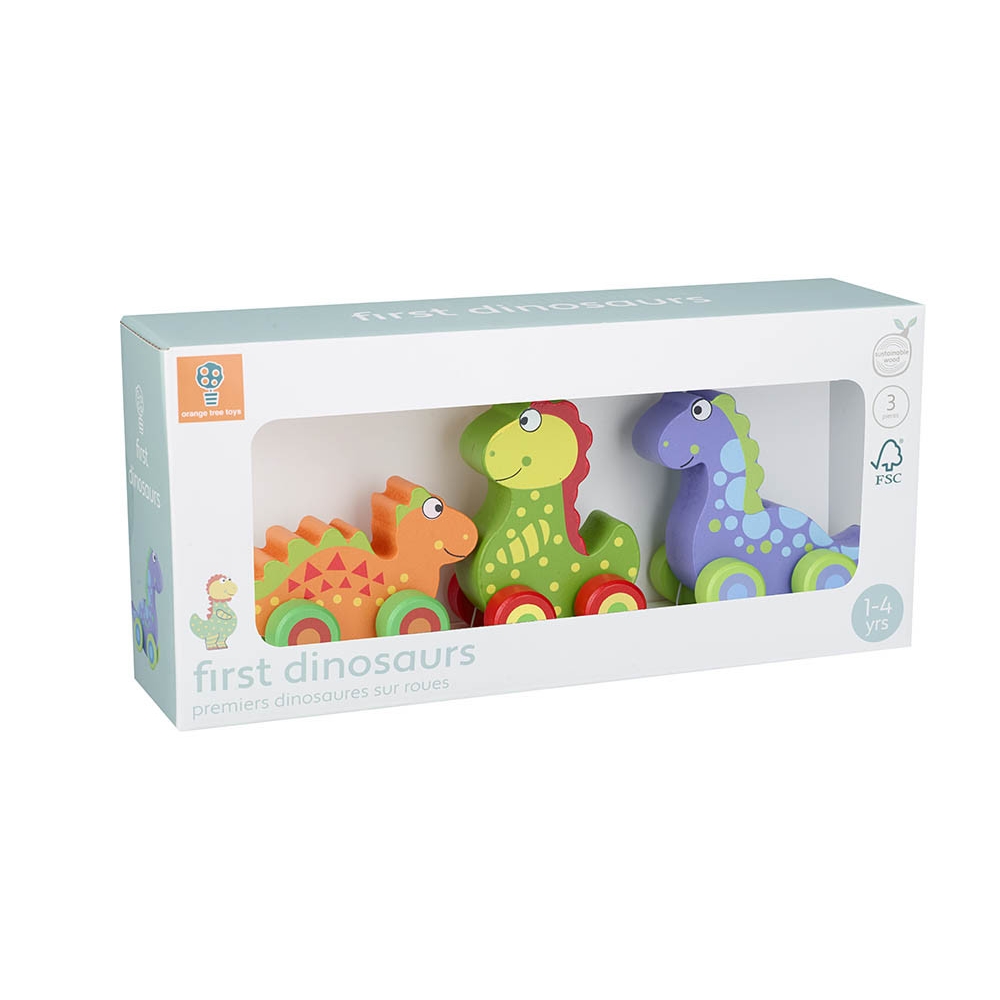 Primii mei dinozauri - set jucarii cu roti, Orange Tree Toys