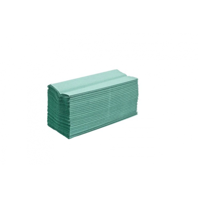 Prosop dispenser portionat tip Z, 200 bucati/pachet, 1 strat, verde, 21x25 cm