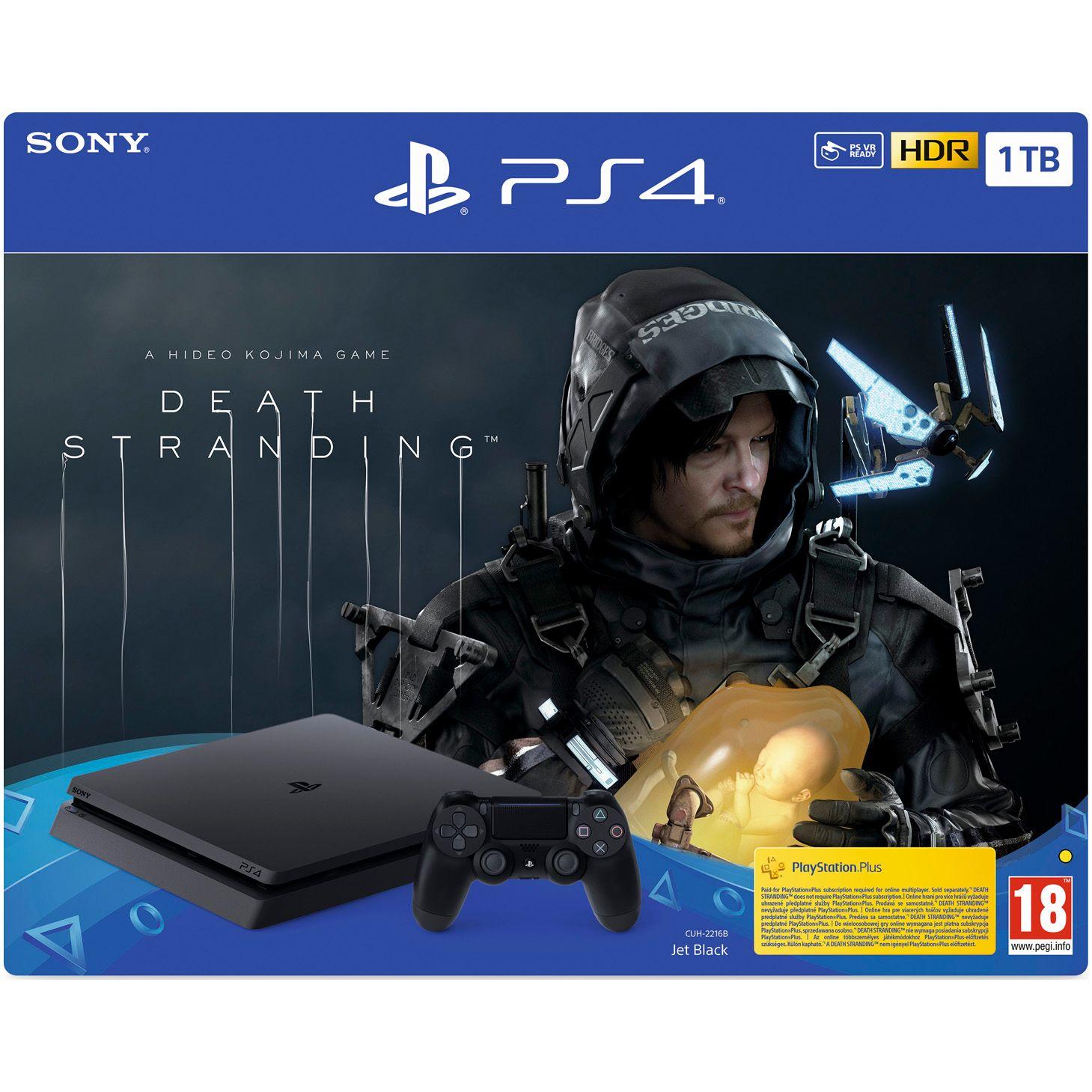 Consola Sony PS4 Slim (PlayStation 4), 1TB, Negru + Joc Death Stranding