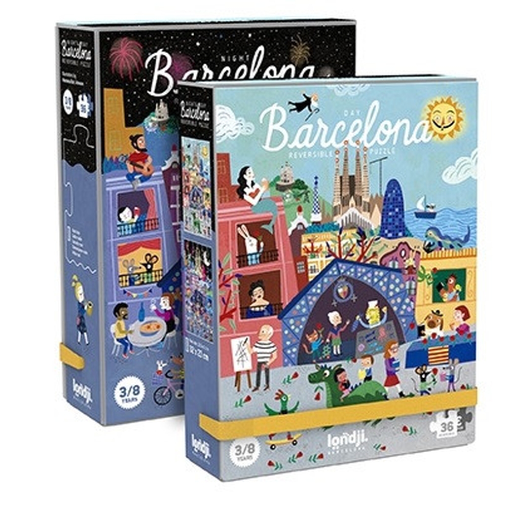 Puzzle reversibil Londji zi si noapte in Barcelona