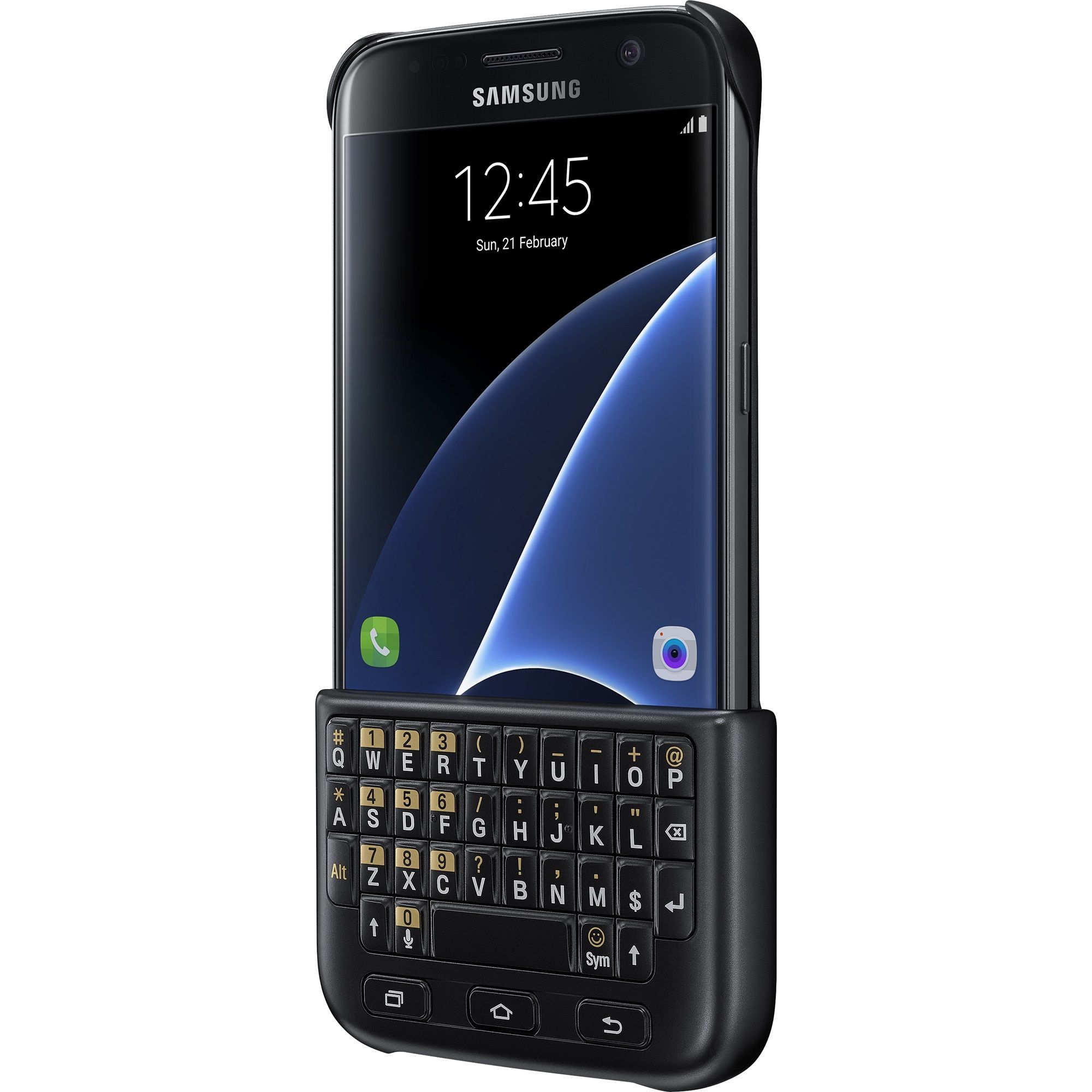 Husa Samsung cu Tastatura QWERTY pentru Galaxy S7, Negru