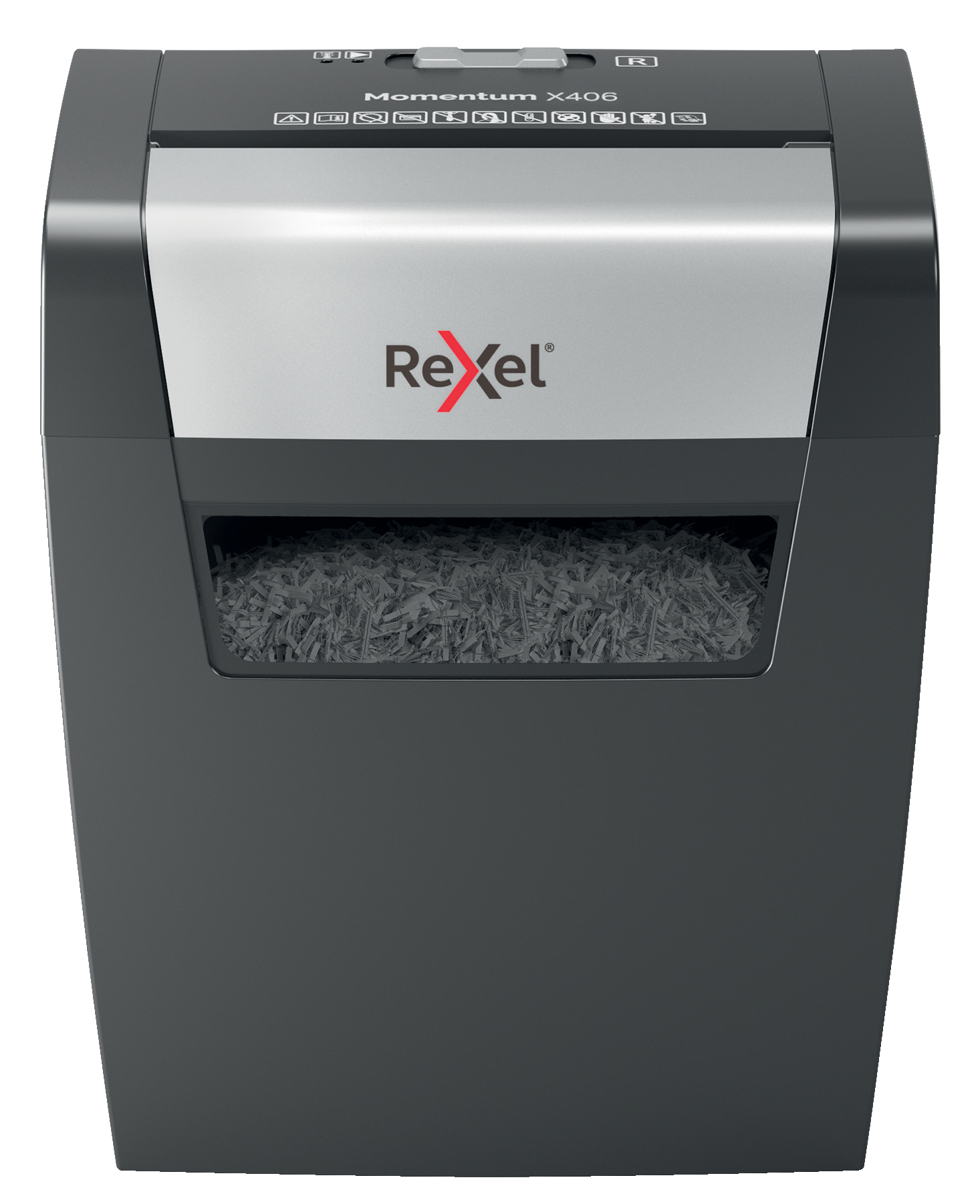 Distrugator Documente Manual Rexel Momentum X406, P4, Cross-cut (confeti), 6 Coli, Cos 15l, Negru