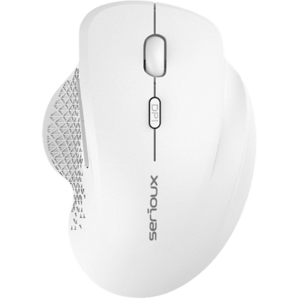 Mouse Serioux Glide 515, 1600 dpi, Click silentios, Ergonomic, Alb