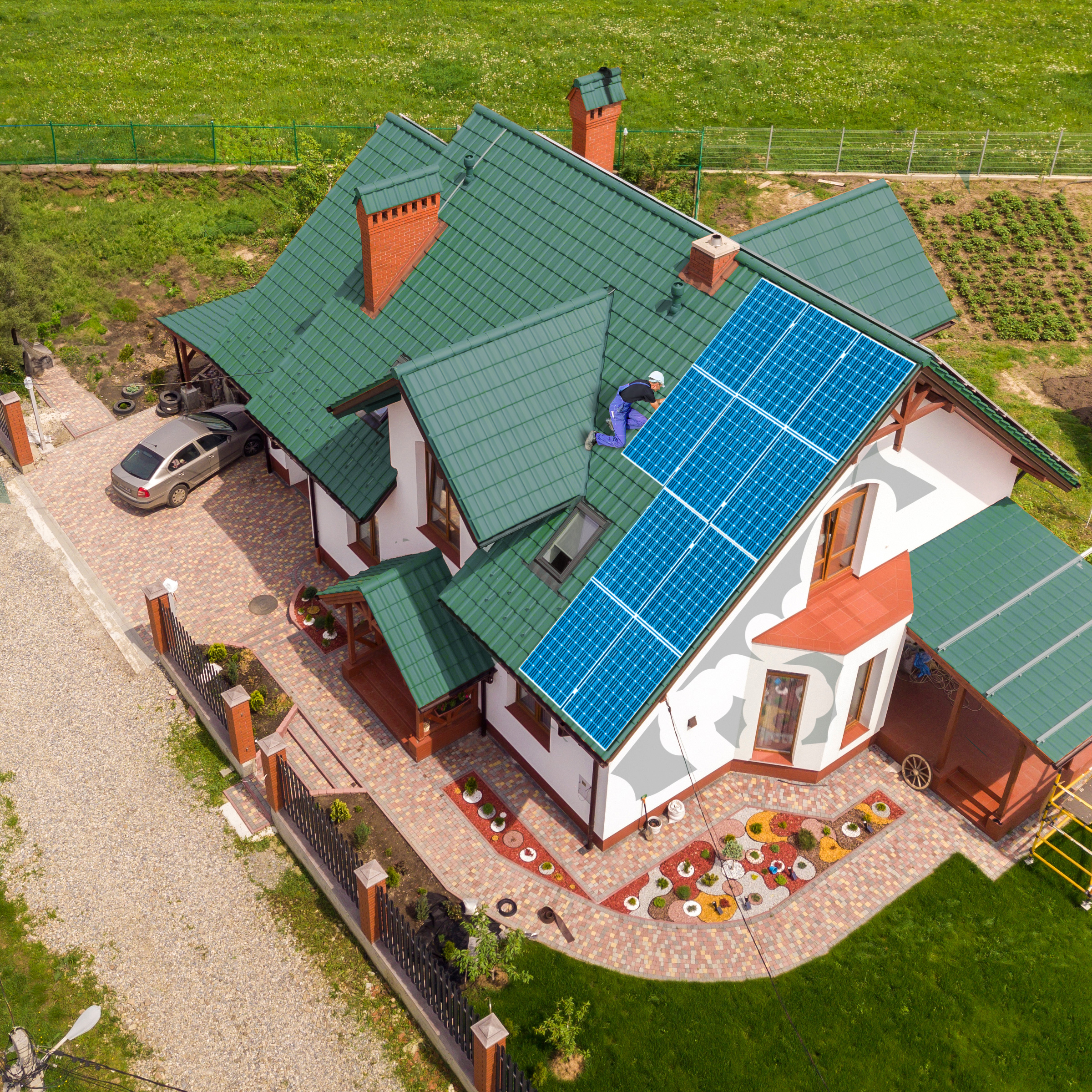 Sistem panouri fotovoltaice COMPLET, Montaj si suport dosar prosumator inclus, 8 kWp, Trifazat HIBRID, Stocare 9,12kw, Persoana juridica TVA 19%