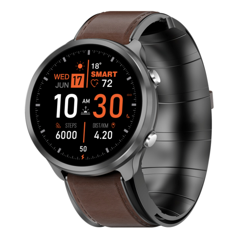 Smartwatch iSEN Watch P30, IP67, Negru/Maro inchis