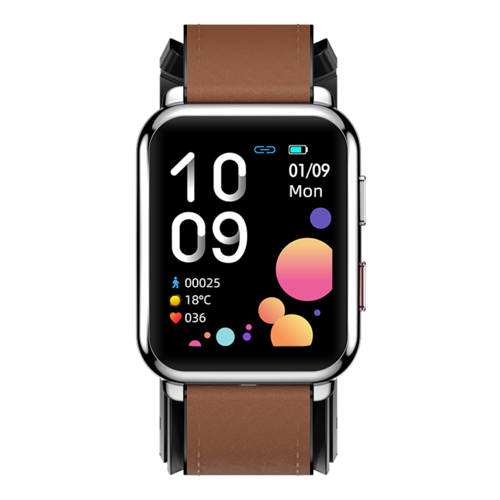 Smartwatch iSEN Watch P80, 39mm, Argintiu/Maro