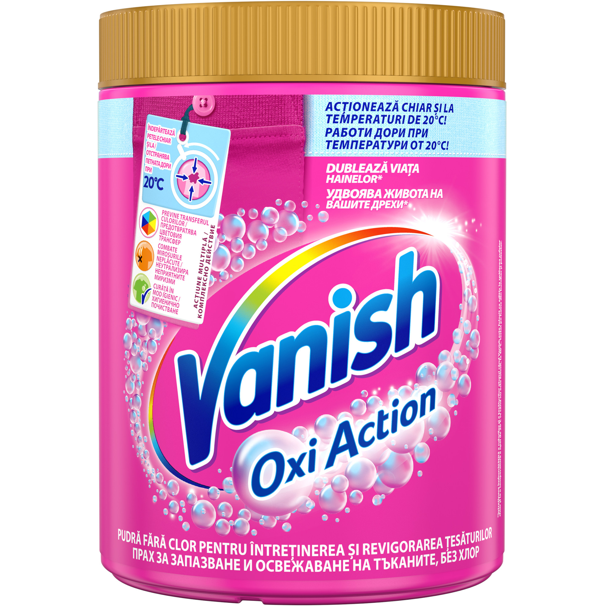 Solutie pudra pentru indepartarea petelor Vanish Oxi Action, 423 g
