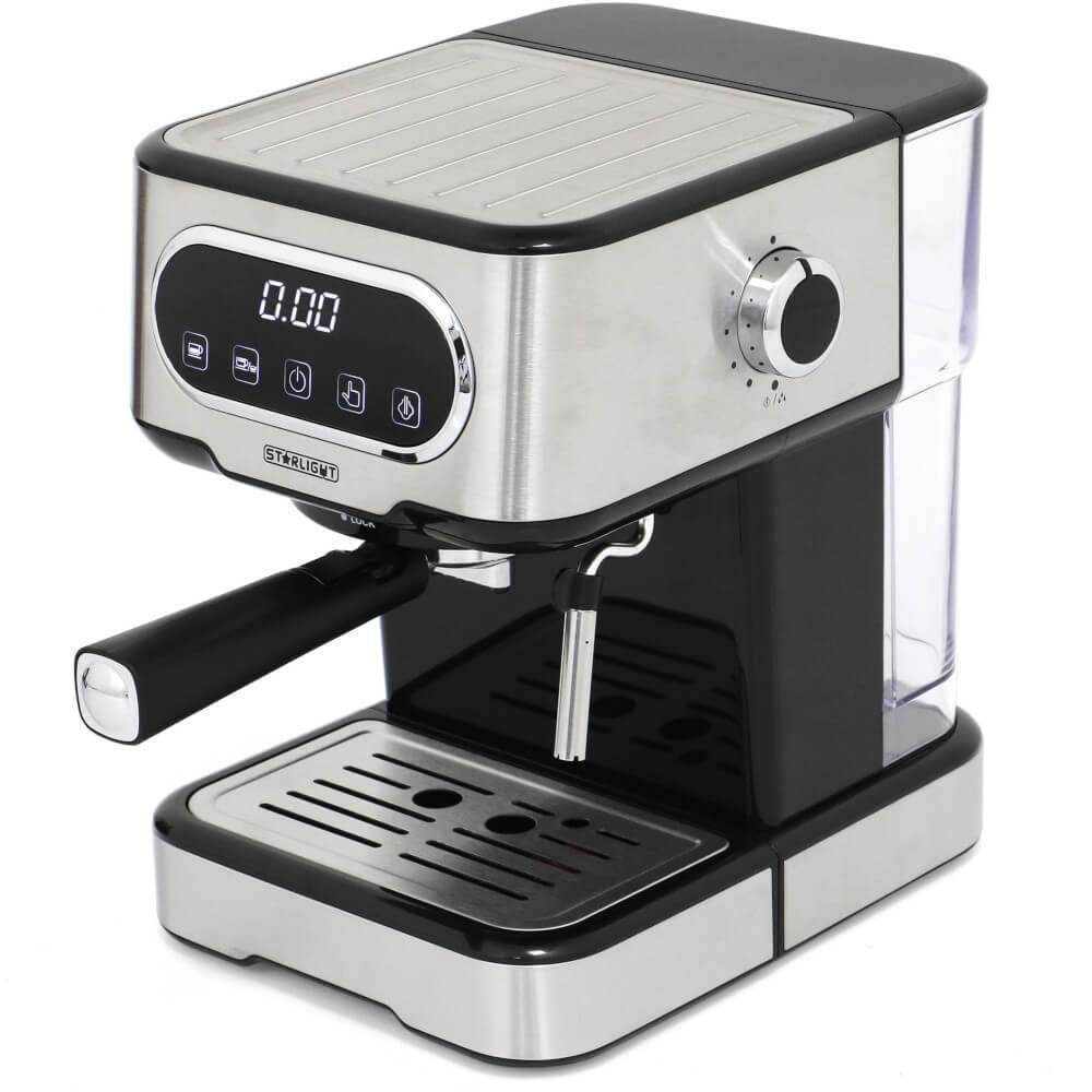 Espressor manual Star-Light EMD-1511TW, 1100 W, 1.5 l, 15 Bar, Display LED, Control touch, Argintiu