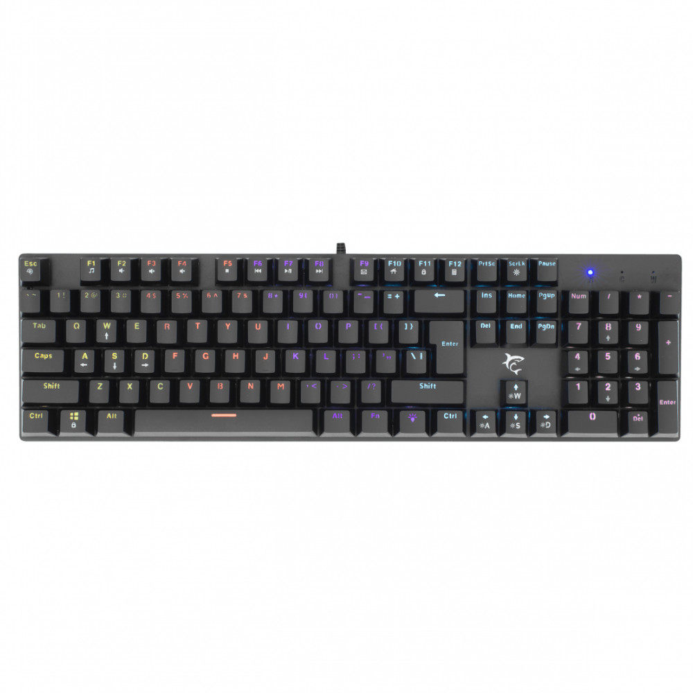 Tastatura gaming mecanica White Shark Commandos Elite, Iluminare LED, Negru